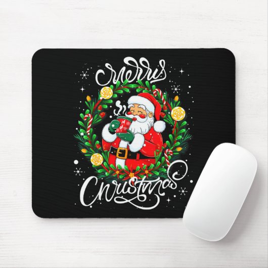 Funny Cute Santa Claus Merry Christmas Men Women K Muismat (Met muis)