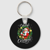 Funny Cute Santa Claus Merry Christmas Men Women K Sleutelhanger (Voorkant)