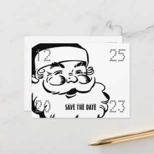 Funny Cute Santa Save the Date Kerstparty Aankondigingskaart