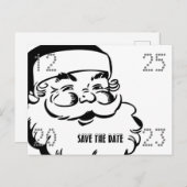 Funny Cute Santa Save the Date Kerstparty Aankondigingskaart (Voorkant / Achterkant)