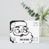 Funny Cute Santa Save the Date Kerstparty Aankondigingskaart (Staand voorkant)