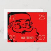 Funny Cute Santa Save the Date Kerstparty Aankondigingskaart (Voorkant / Achterkant)