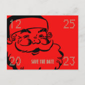 Funny Cute Santa Save the Date Kerstparty Aankondigingskaart (Voorkant)