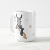 Funny Cute Sarcastically Merry Winter Donkey  Koffiemok (Voorkant links)