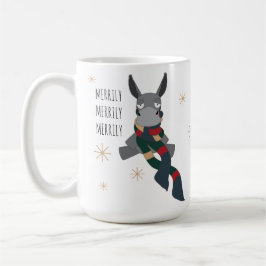 Funny Cute Sarcastically Merry Winter Donkey  Koffiemok