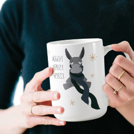 Funny Cute Sarcastically Merry Winter Donkey  Koffiemok