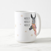Funny Cute Sarcastically Merry Winter Donkey  Koffiemok (Voorkant rechts)