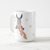 Funny Cute Sarcastically Merry Winter Donkey  Koffiemok (Voorkant links)