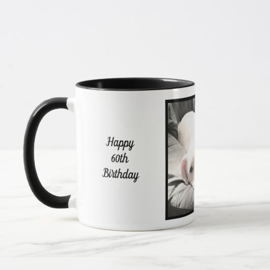 Funny Cute Schattig White Dog 60th Birthday Mok (Links)