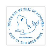Funny Cute Seal of Recognition Teacher Phoogs Zelfinktende Stempel (Design)