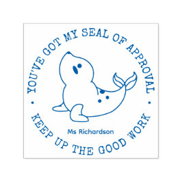 Funny Cute Seal of Recognition Teacher Phoogs Zelfinktende Stempel