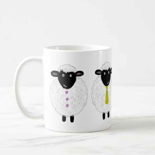 Funny Cute Sheep Koffiemok (Links)