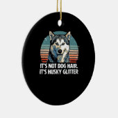 Funny & Cute Siberian Husky Dog Glitter Classic T- Keramisch Ornament (Rechts)