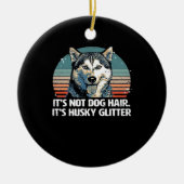 Funny & Cute Siberian Husky Dog Glitter Classic T- Keramisch Ornament (Voorkant)