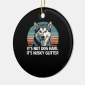 Funny & Cute Siberian Husky Dog Glitter Classic T- Keramisch Ornament (Links)