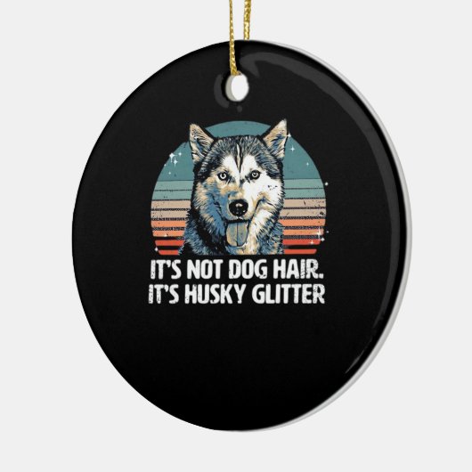 Funny & Cute Siberian Husky Dog Glitter Classic T- Keramisch Ornament (Links)