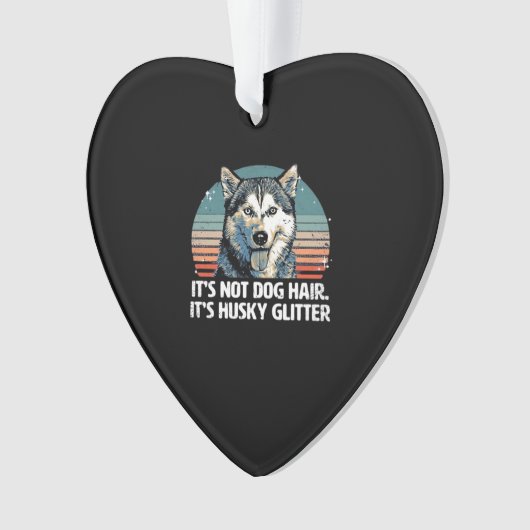 Funny & Cute Siberian Husky Dog Glitter Classic T- Ornament (voorkant)