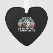 Funny & Cute Siberian Husky Dog Glitter Classic T- Ornament (voorkant)