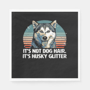 Funny & Cute Siberische Husky Hond Glitter Klassie Servet