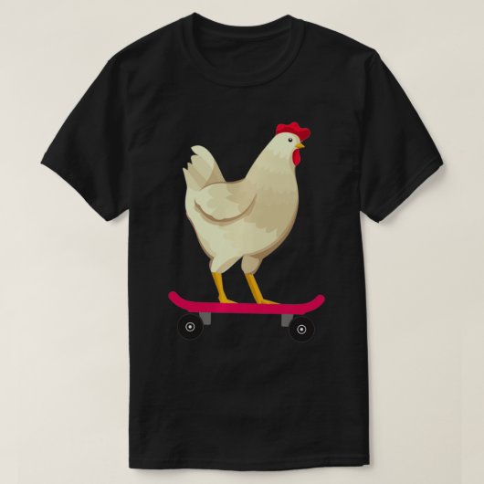Funny Cute Skateboarding Chicken Animal Gift T-shirt (Design voorkant)