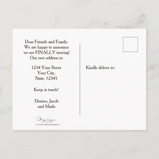 Funny Cute Skeleton New Address Moving Briefkaart (Achterkant)