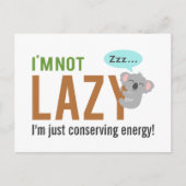 Funny Cute Sleeping Koala Beer not Lazy Quote Briefkaart (Voorkant)