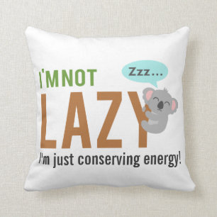 Funny Cute Sleeping Koala Beer not Lazy Quote Kussen