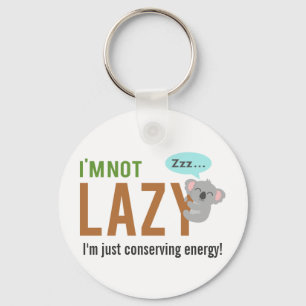 Funny Cute Sleeping Koala Beer not Lazy Quote Sleutelhanger
