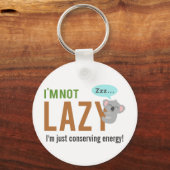 Funny Cute Sleeping Koala Beer not Lazy Quote Sleutelhanger (Voorkant)