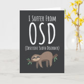 Funny Cute Sloth Cards Humorous Lazy Animal Humor Kaart (Gele Bloem)