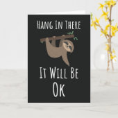 Funny Cute Sloth Cards Typography Animal Kaart (Gele Bloem)