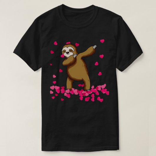 Funny Cute Sloth Dabbing Valentijnsdag T-shirt (Design voorkant)