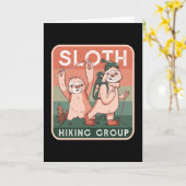 Funny Cute Sloth Hiking Group Hiker Gift Kaart (Gele Bloem)