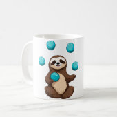 Funny Cute Sloth Juggling Circus Balls Juggling Koffiemok (Voorkant links)
