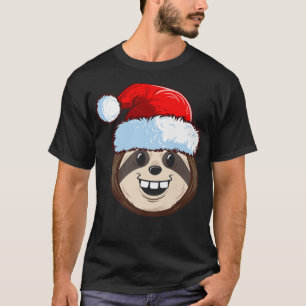 Funny Cute Sloth Santa Hat kerstcadeau voor T-shirt