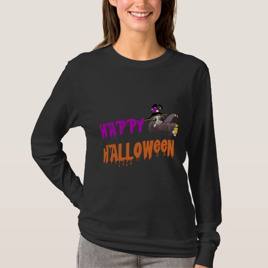 Funny Cute Sloth Witch T-shirt (Voorkant)