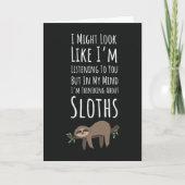 Funny Cute Sloths Lover Cards Animals Humor  Kaart (Voorkant)