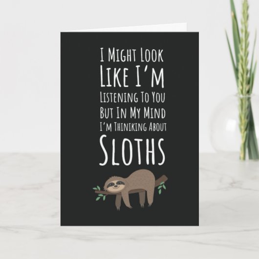 Funny Cute Sloths Lover Cards Animals Humor  Kaart (Voorkant)