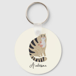 Funny Cute Smiling Cat Sleutelhanger