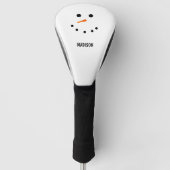 Funny Cute Snowman Face Persoonlijk Golfheadcover (Voorkant)