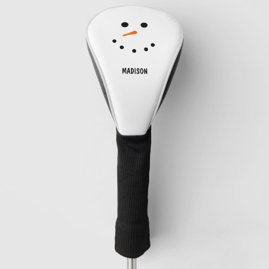 Funny Cute Snowman Face Persoonlijk Golfheadcover (Voorkant)