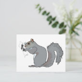 Funny Cute Squirrel Glasses Acorn Map Briefkaart (Staand voorkant)
