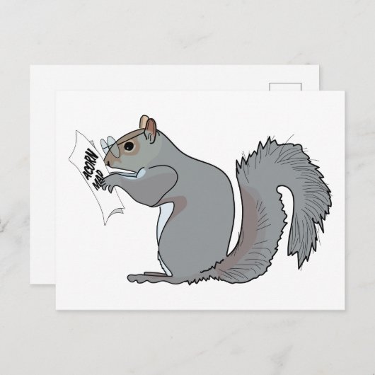 Funny Cute Squirrel Glasses Acorn Map Briefkaart (Voorkant / Achterkant)