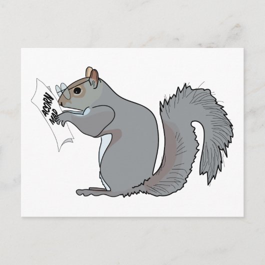 Funny Cute Squirrel Glasses Acorn Map Briefkaart (Voorkant)