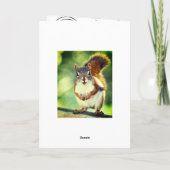 Funny Cute Squirrel Merry Kerstmis Feestdagen Kaart (Achterkant)