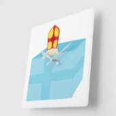 Funny Cute St. Nicholas Dutch Sinterklaas Kinder K Vierkante Klok (Hoek)