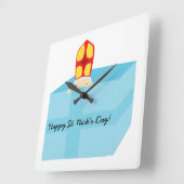 Funny Cute St. Nicholas Dutch Sinterklaas Kinder K Vierkante Klok (Hoek)