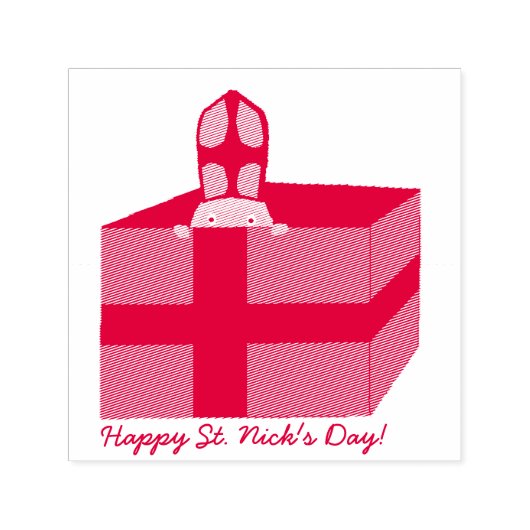 Funny Cute St. Nicholas Dutch Sinterklaas Kinder K Zelfinktende Stempel (Design)