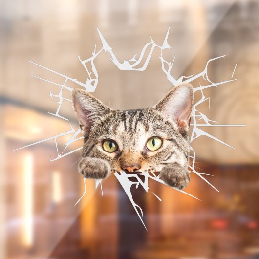 Funny Cute Sticker Cat uit gebroken glas (Vel 2)
