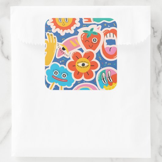 funny cute Sticker drawing (Tas)